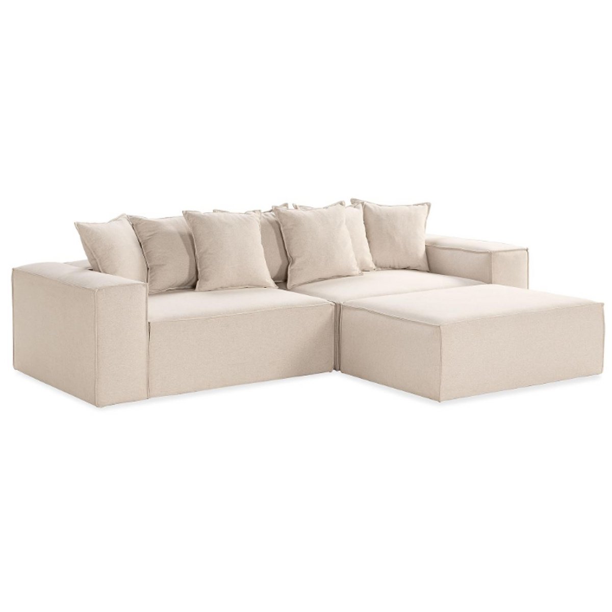 Van Morris  L-shaped  sofa, R/L Beige Chenille, removable & washable covers
