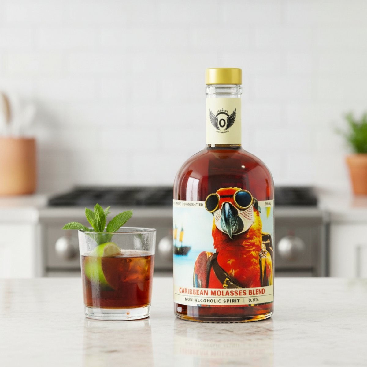 Volante Caribbean Melaza Mezcla 0.0% – Bebida espirituosa estilo ron sin alcohol – 700 ml