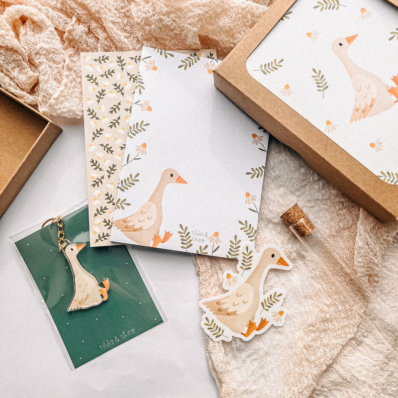Set regalo ganso - caja regalo papeleria gansos - regalo dinero
