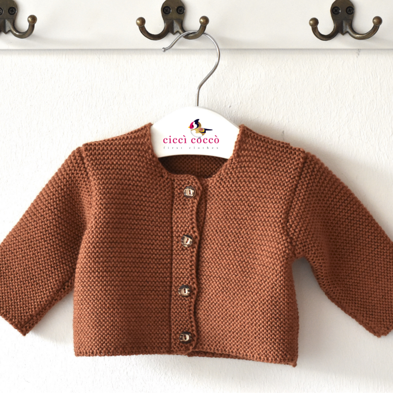 Cardigan for newborns and babies made from 100% finest merino wool - deer - the perfect gift for a birth