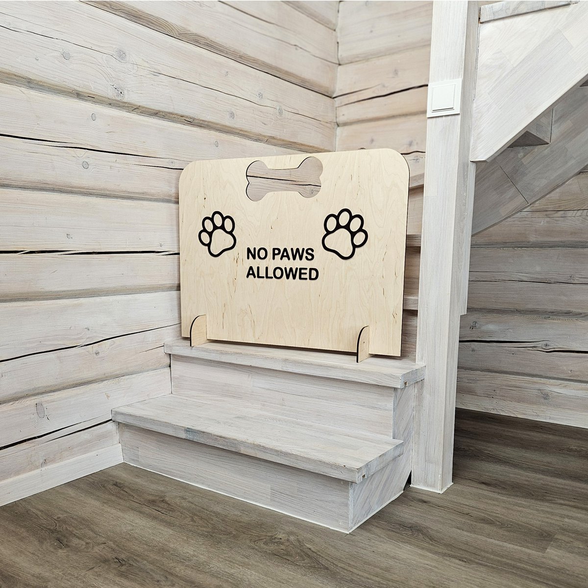 Puerta de barrera de perros, puerta de seguridad de mascotas de madera portátil (no se requiere perforación)