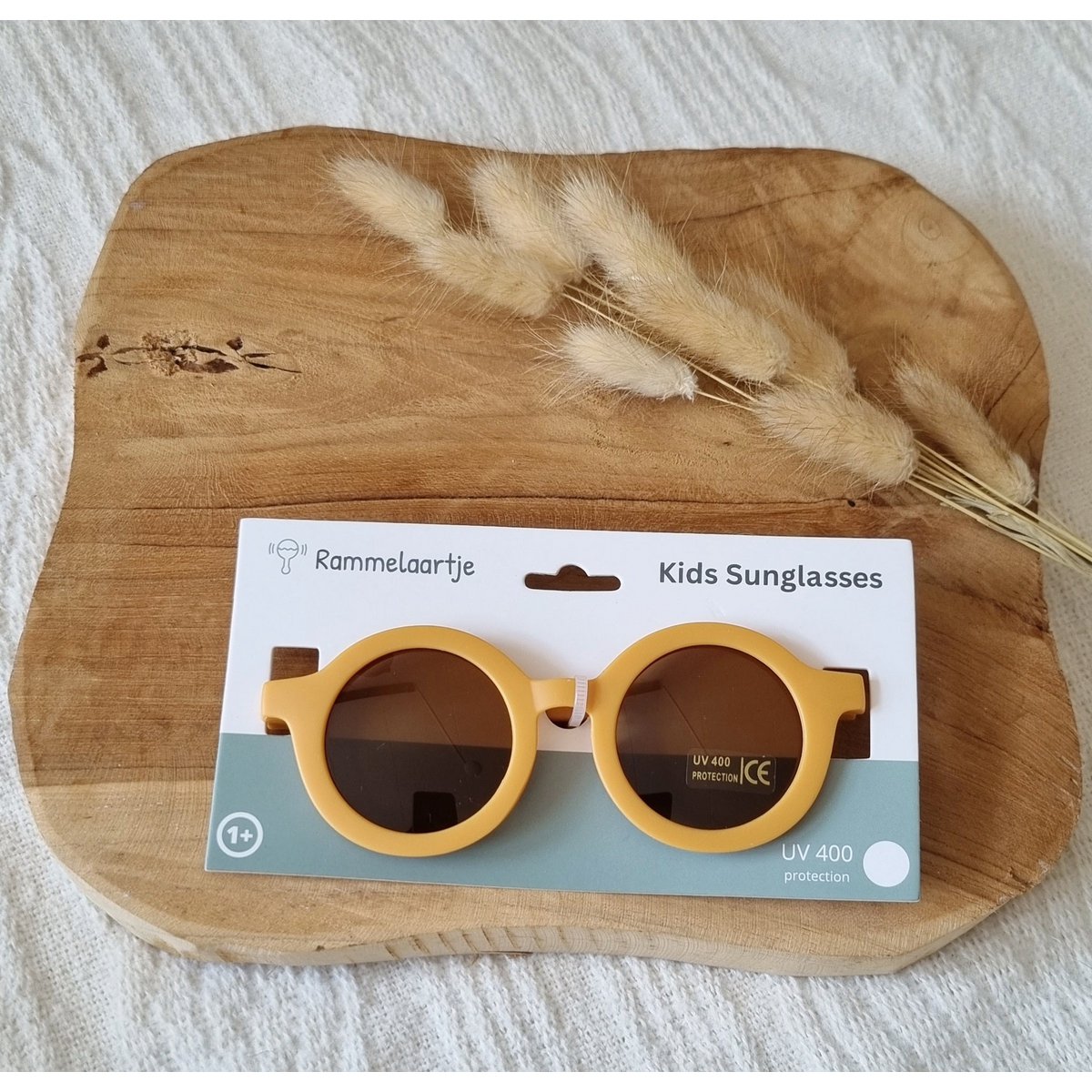 Baby- en kinder zonnebril UV400 rond - Geel