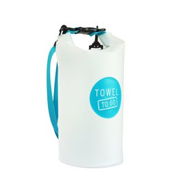 TOWEL TO GO Roll N Go Dry Bag 5L | Wasserdichte transparente Strand-Pool-Surftasche | Blau