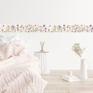 Self-adhesive border "Botanical Garden" multicolored on white
