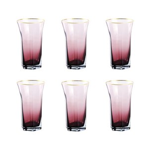 High purple mugs gilded edge - Lot of 6
