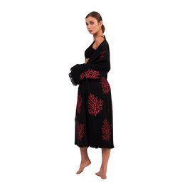 Kimono Largo Coral-Negro