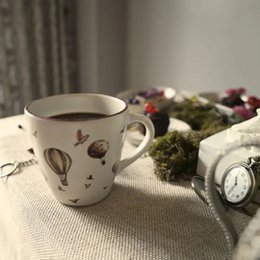 Kaffeebecher | Keramik Heißluftballon Vintage | 4er-Set