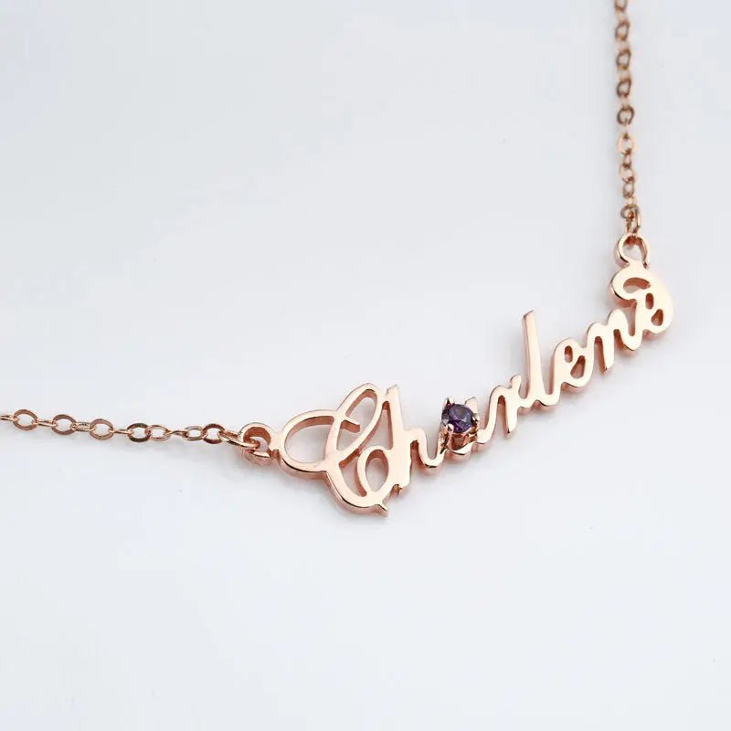 Volledige zilveren diamanten naamketting