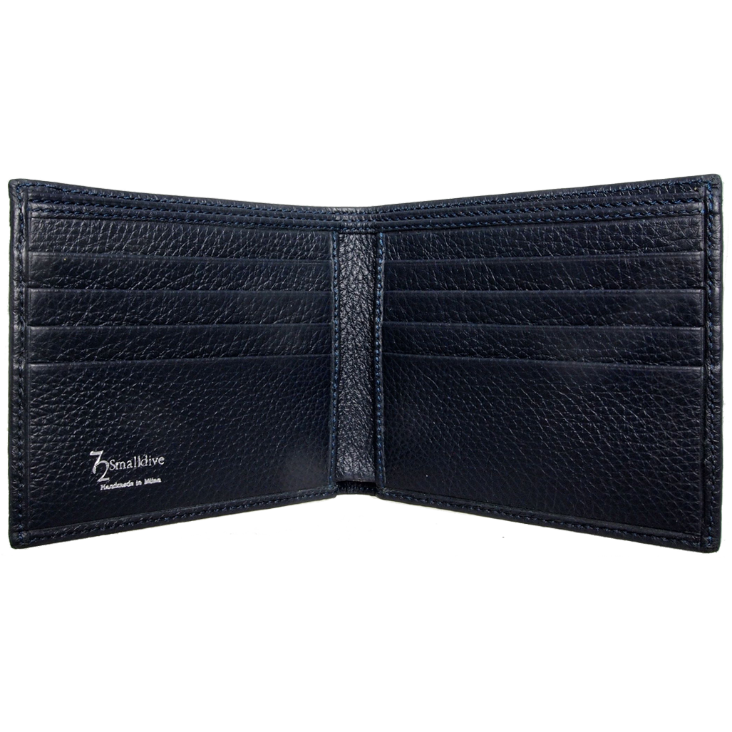 8 Credit Card Pebbled Leather Billfold Black