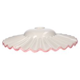 Lampenschirm aus Keramik, D 39 H 8 cm, rosa Rand