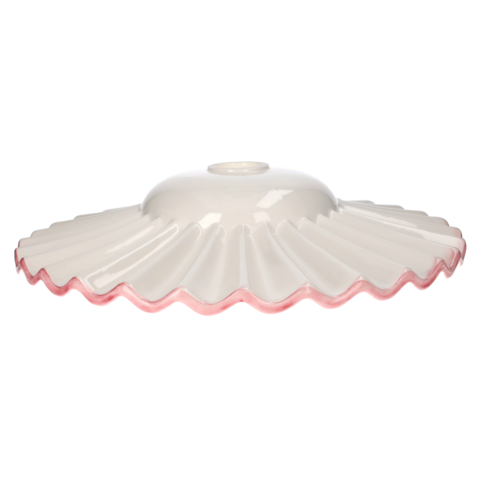 Ceramic lampshade d 39 h 8 cm pink edge
