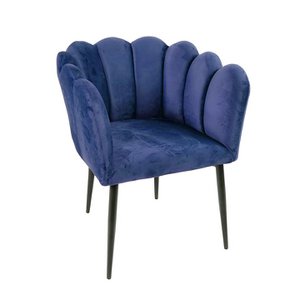Marlene stoel, blauw/zwart, hout/metaal/fluweel, 63,5x66x78 cm