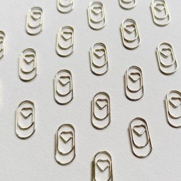 Bracket Heart Heart Clip Gold Metal Office Clip Paper Bracket (PU = 10 stuks)