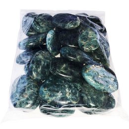 Green Apatite flat stones, 1kg, natural crystals with varying shades of green and blue hues.