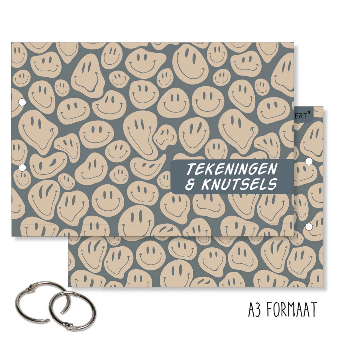 XXL bewaarbundel | tekeningen- en knutsels | smiley blauw | A3 formaat