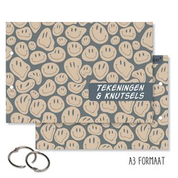 XXL Almacenamiento Dibujos y manualidades Smiley Blue | Formato A3