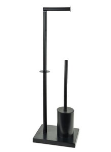 ZAC Toilet paper stand with brush 20.5x16x65cm black