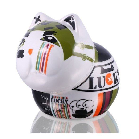 Big Money Bank, spaarvarken, porselein, Lucky Cat Comando