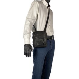 Skuldertaske eller Crossbody-taske i 6 farver glat læder med justerbar skulderrem