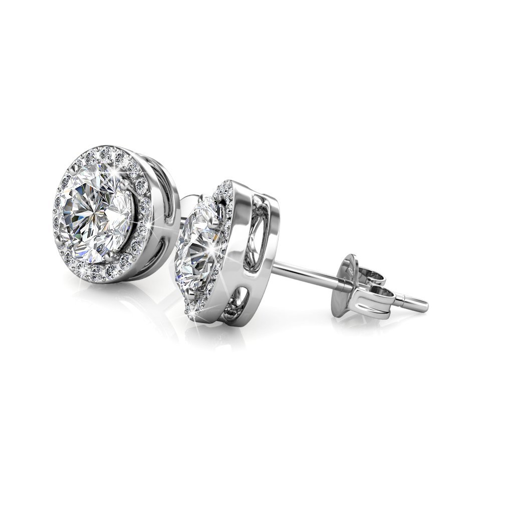 Boucles d'oreilles Sophia - Argenté et Cristal