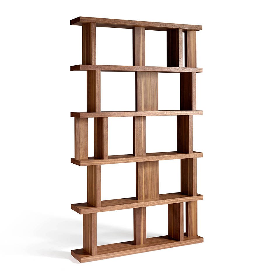 Walnut colored wooden shelf