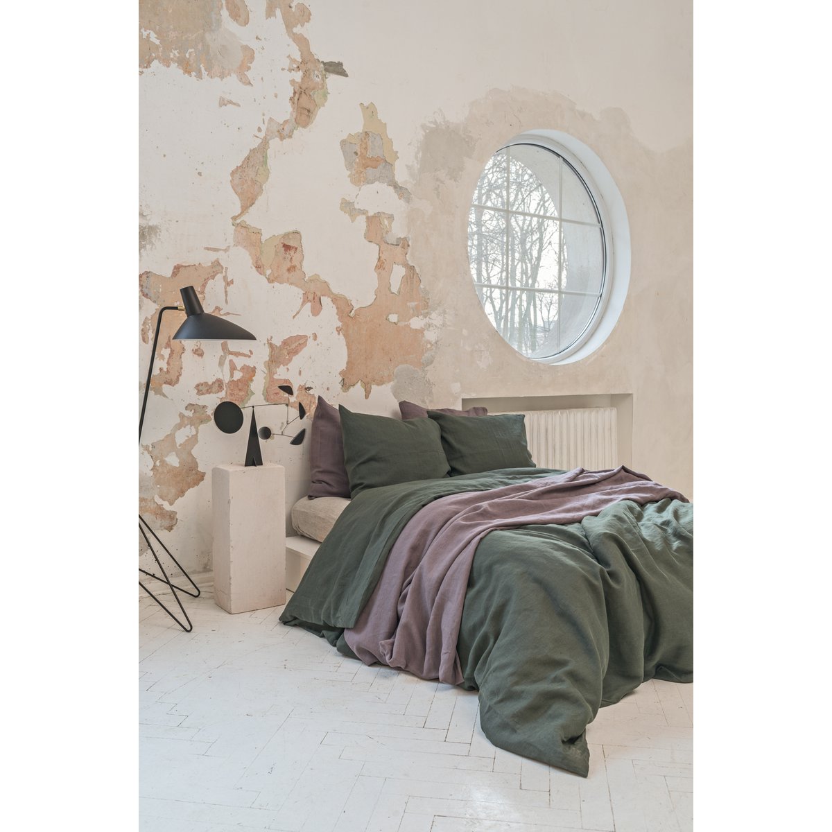 Linen bedding set / Forest green