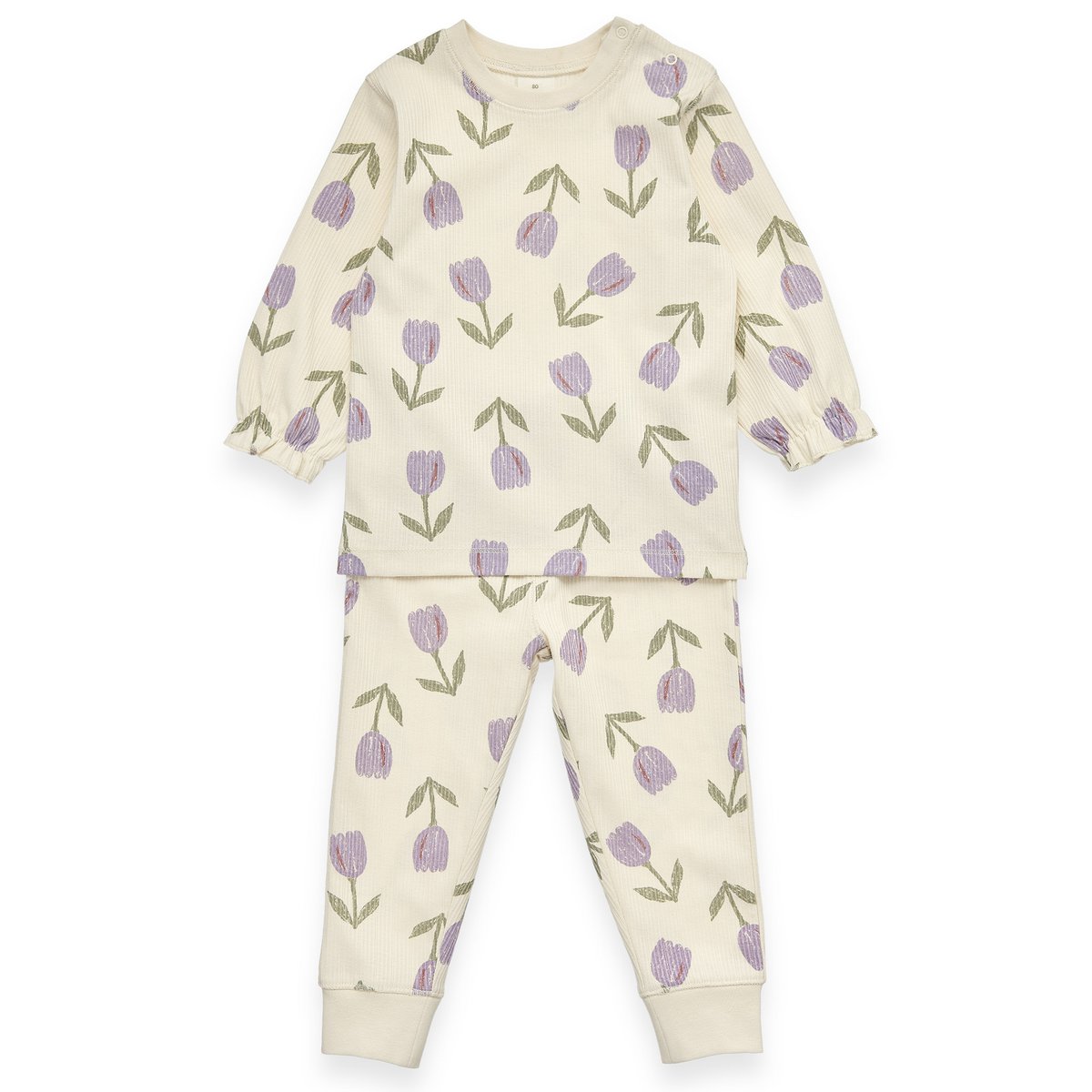 Pyjama 2tlg. - Drop Needle Struktur - beige