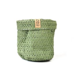 SIZO Knitted Paper Bag Olive z wodoodporną biodegradowalną wyściółką