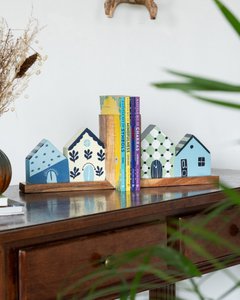 Book Nook Hanpdainted Boekensteunen - Set van 2