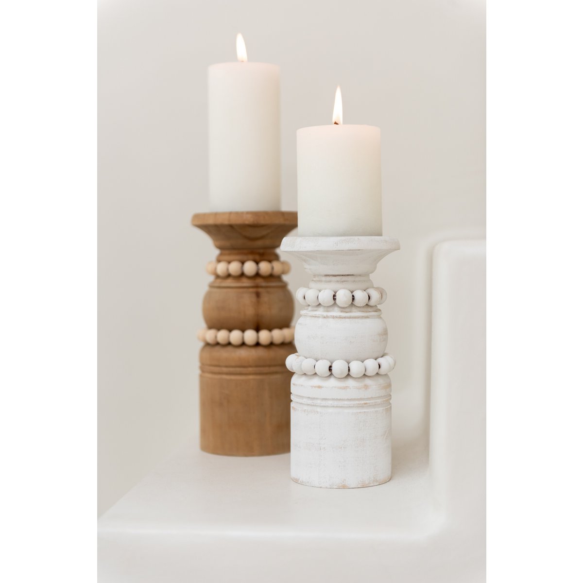J-Line cilinderkaars - vanille - wit - large - 52U