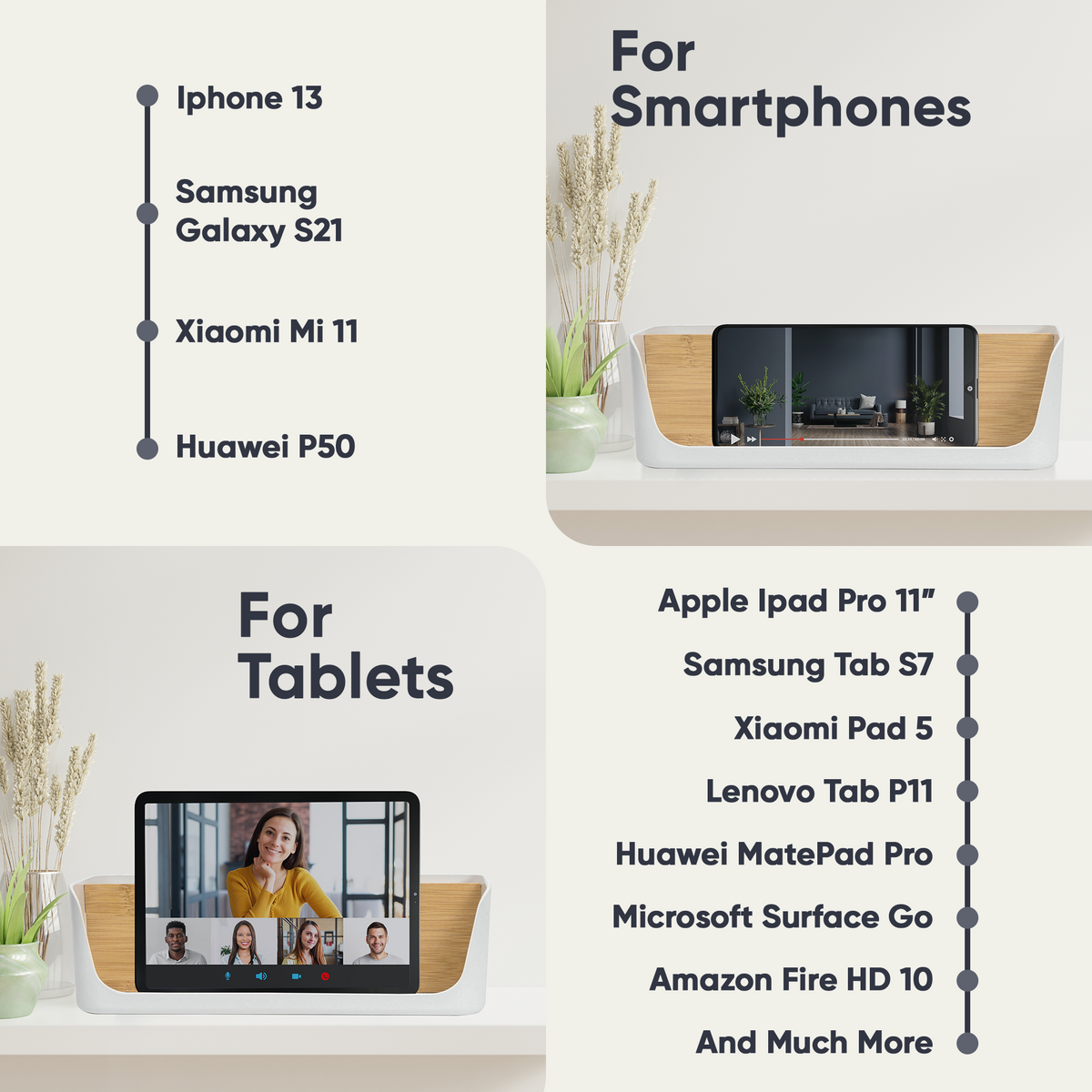 ECO Schreibtisch Organizer | Tisch- Büro- Kosmetik- Organizer | Handy & Tablet Halterung