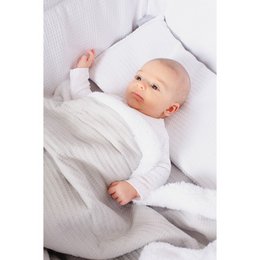 COPERTA IN NIDO D'APE-AGNELLO - GRIGIO
