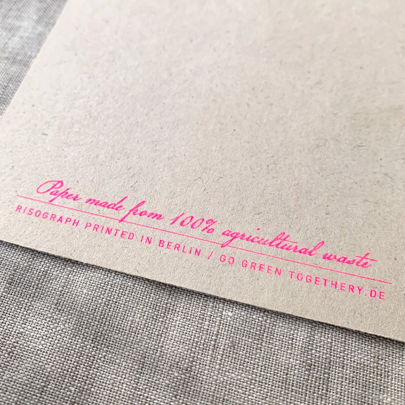 Briefkaart / typfout / gefeliciteerd! / Eco-papier
