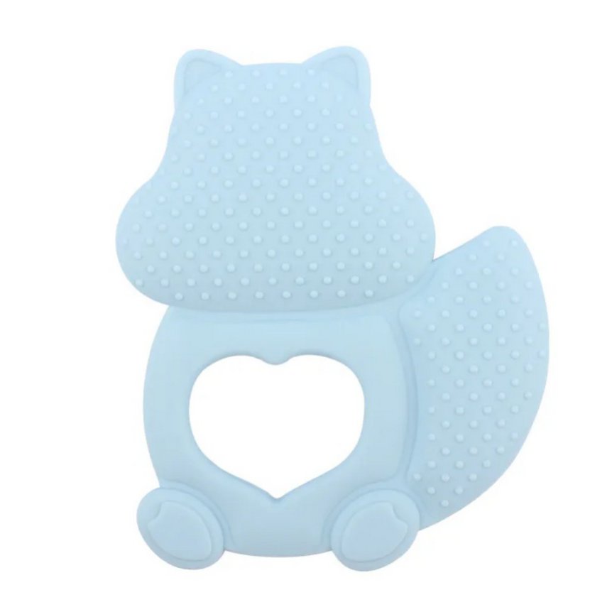 Anneau de dentition en silicone pour bébé | Écureuil | BLEU BÉBÉ