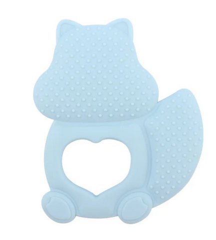 Baby-Silikon-Beißring | Eichhörnchen | BABYBLAU