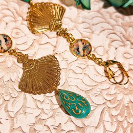 Eventail Arabesque Pearls Art Deco Bird Mother Gift Mother Gift Mother Gift