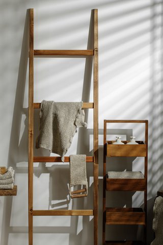 Waffled linen bathroom towel / Small