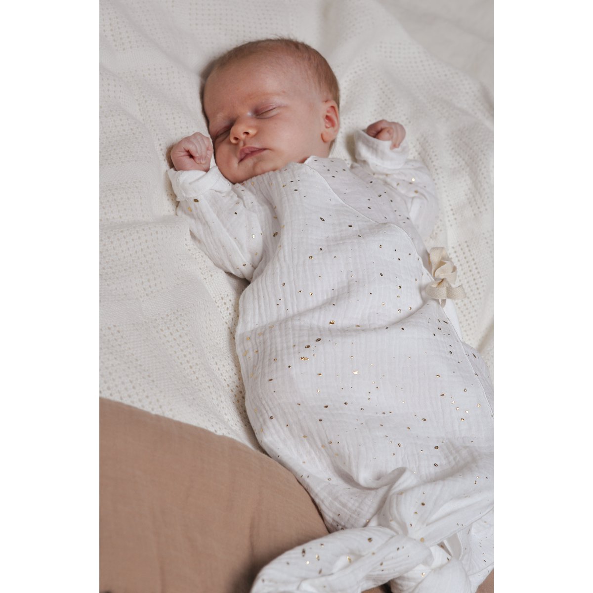 100 %, Oeko -TEx, vestido de kimono de bebé de muselina orgánica, vestido de recién nacido, traje de recién nacido, saco de dormir para recién nacidos