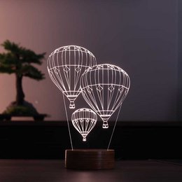Lampa LED z balonem w Kapadocji 3D | Drewno