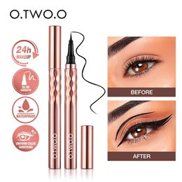 O.TWO.O Eyeliner w kredce Płynny eyeliner Wodoodporny, odporny na rozmazywanie Szybkoschnący 12-godzinny makijaż Ultracienki czarny eyeliner do strzałek