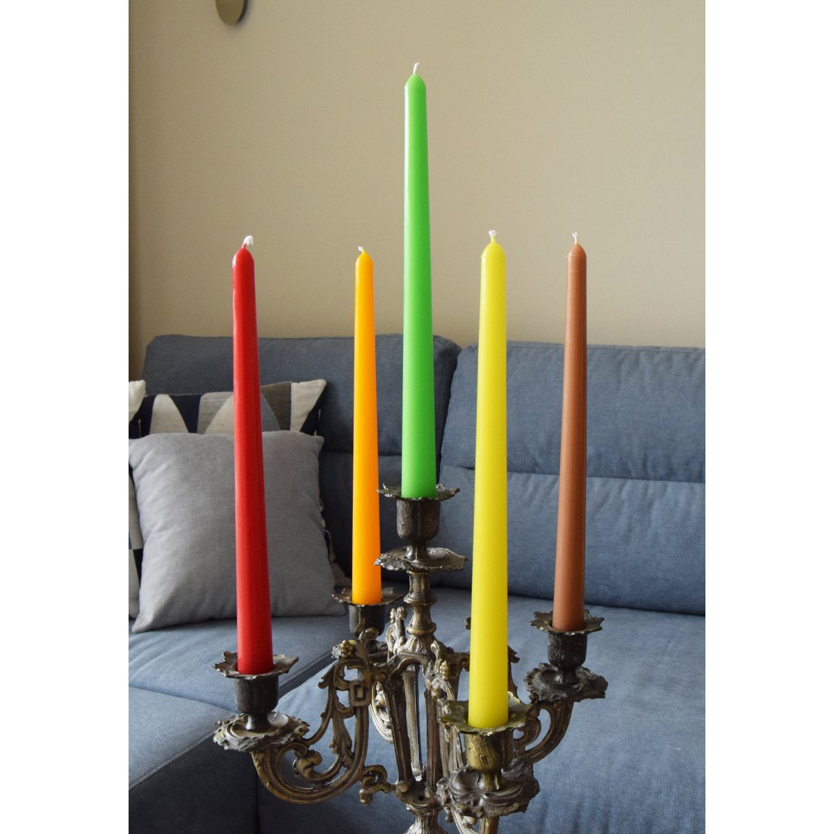 Pastelfarve 10" Bivoks Taper Candle - Lav din farveblanding