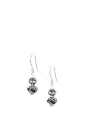 Rhodium plated earrings with "Black Silver Night" Austrian crystals