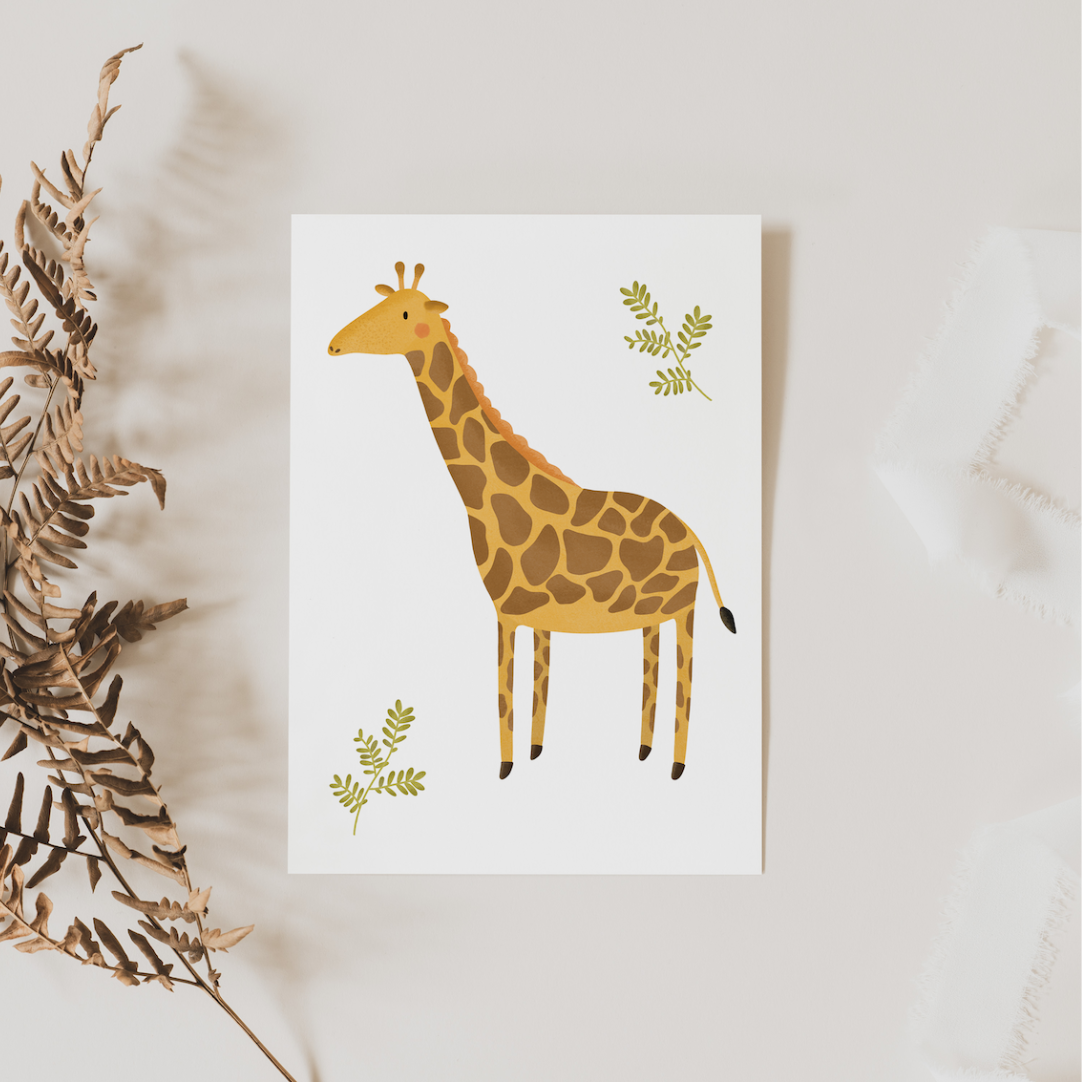 Cartolina Giraffa A6 Cartolina Bambini - Animali Congratulazioni Compleanno