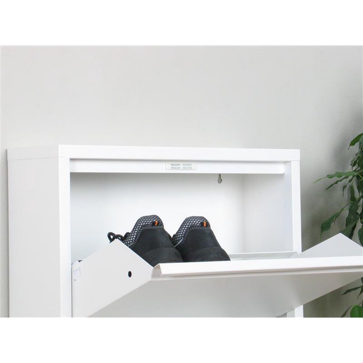 Naturn Living Meuble à chaussures en métal 6 portes - lot de 2 | 108 x 103 x 17 cm | Meuble à chaussures fonctionnel et compact pour un rangement élégant de votre collection de chaussures | Meuble à chaussures | Blanc mat