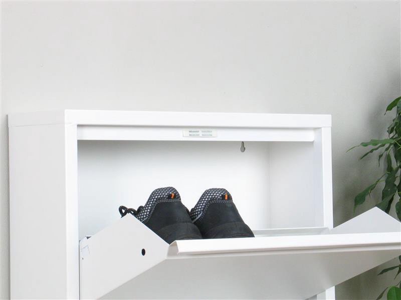 Naturn Living Metal shoe cabinet 6 - doors - set of 2 | 108 x 103 x 17 cm | Functional and compact shoe cabinet for stylish storage of your shoe collection | Shoe rack | Matte white