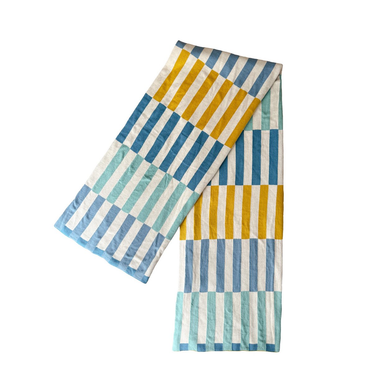 Mojo Blue Jacquard Throw – Blødt børstet bomuld