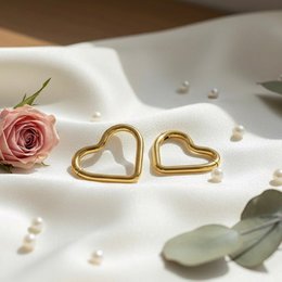 AIMÈ - Orecchini cerchietto a Cuore - Acciaio Placcato oro