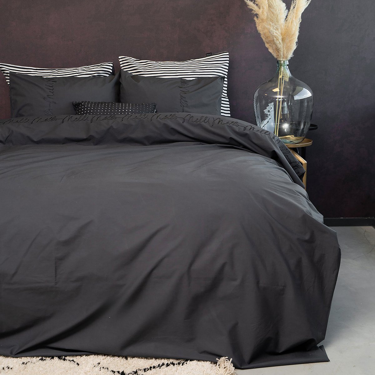 Melli Mello Fifty Shades Dekbedovertrek | Antraciet | Luxe Percal Katoen