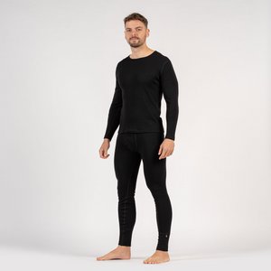 Herren-Langarmset 250 Merino Schwarz