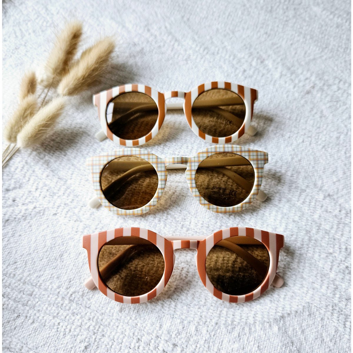 Gafas de sol para bebés y niños con cuadros UV400 - Beige
